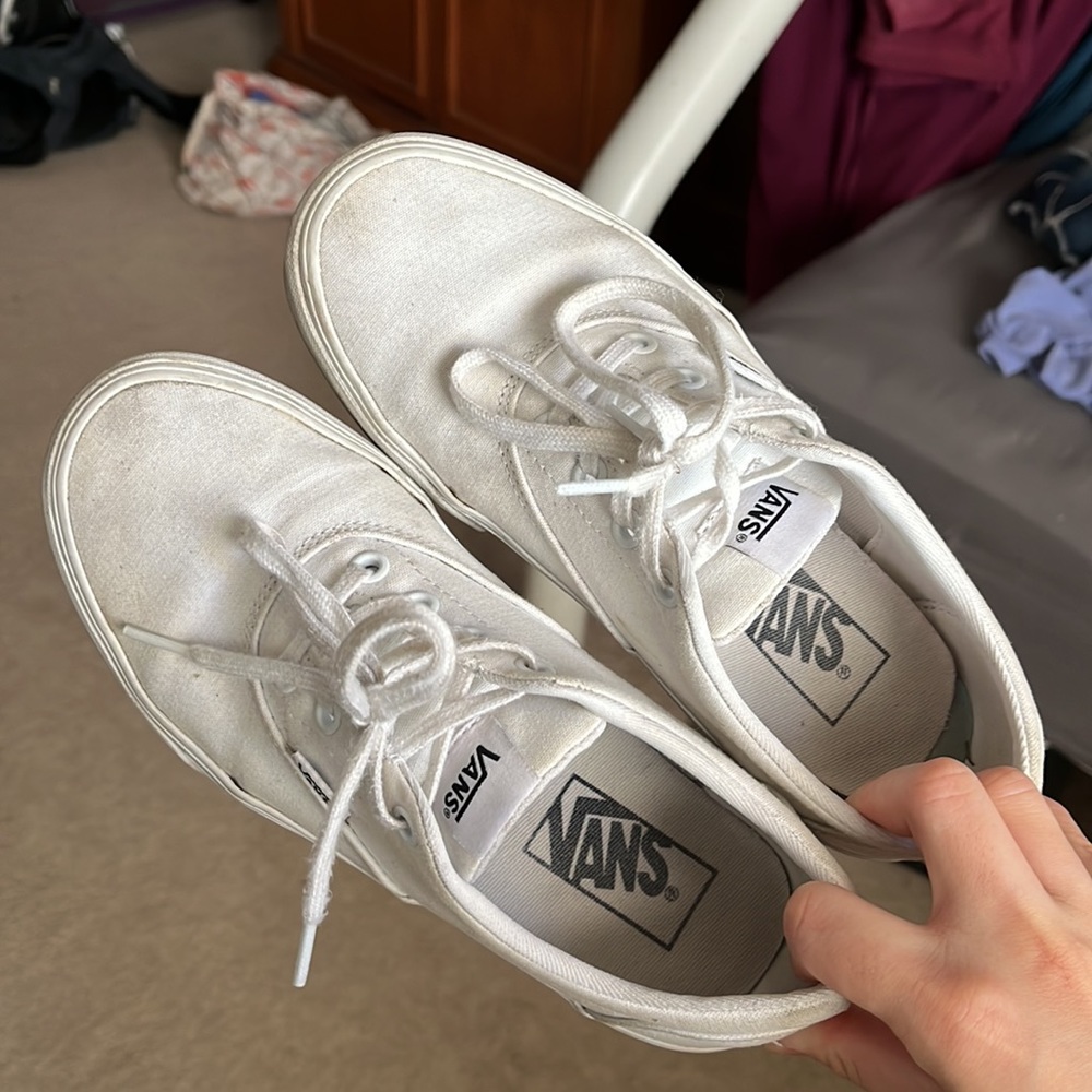 White 6.5 Womens Vans